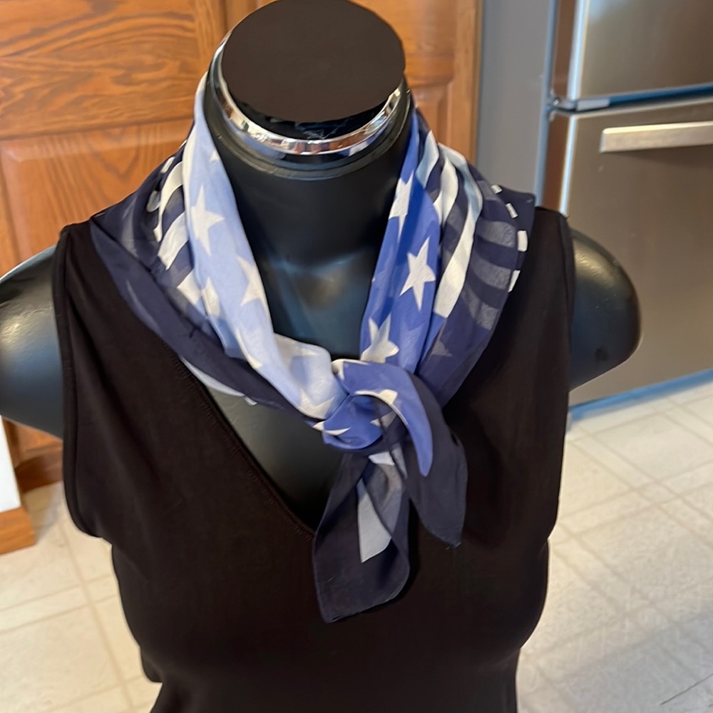 Echo silk scarf, stars, and stripes